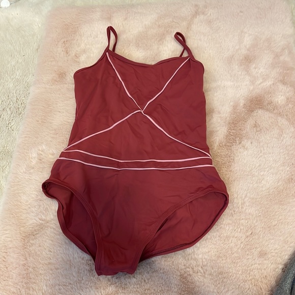 Large Red/Pink Harmonie Bodywear Leotard - Picture 1 of 4